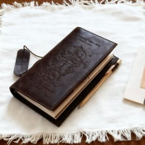 Antique Garden TN Standard Travelers Notebook – 12×22 cm – Vintage PU Leather Refillable Travel Journal. A Beautiful, Slim & Portable Diary for Writing, Sketching, and Daily Recording